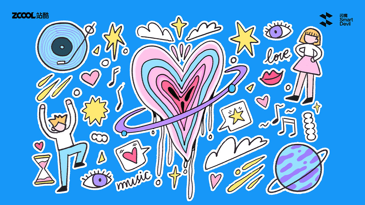 【心流宇宙】·闪魔手机壳插画设计