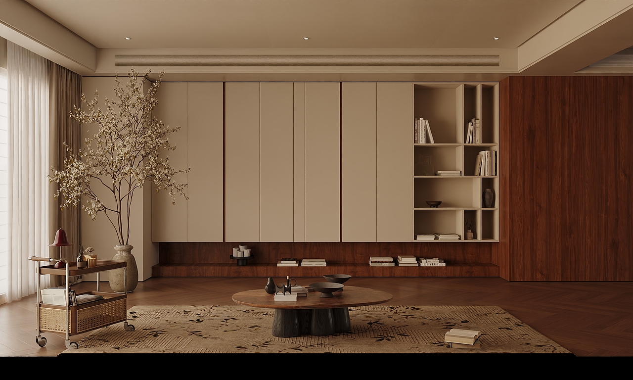 诧寂风原木客餐厅（图ZMzc4ODQxNzAw） - 家装设计 - 站酷设计师景泽效果图原创素材 - 站酷ZCOOL