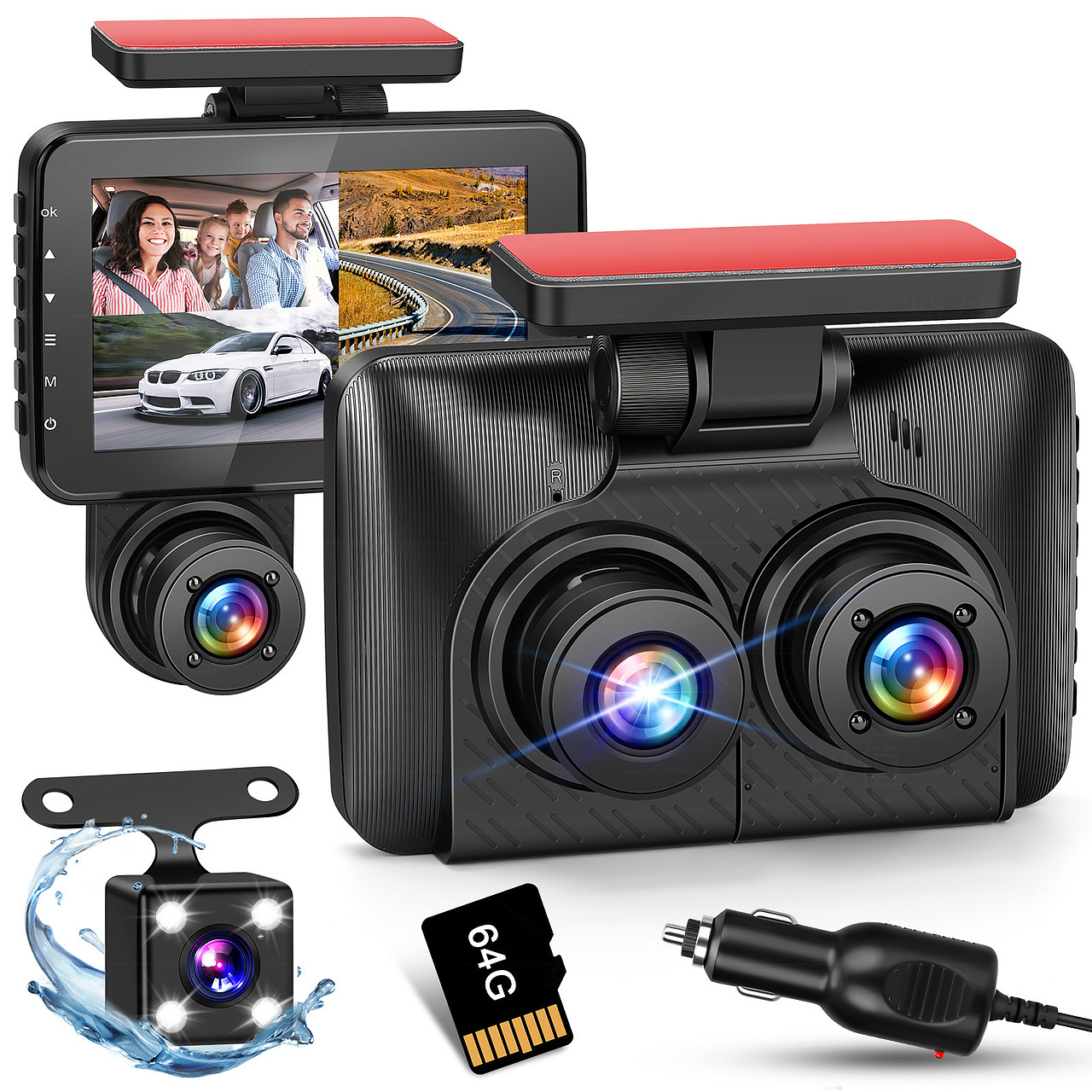 汽车4寸高清夜视行车记录仪三镜头 64G内存卡-亚马逊（图ZMzc4ODQxNzky） - 修图/后期 - 站酷设计师数值数值原创素材 - 站酷ZCOOL