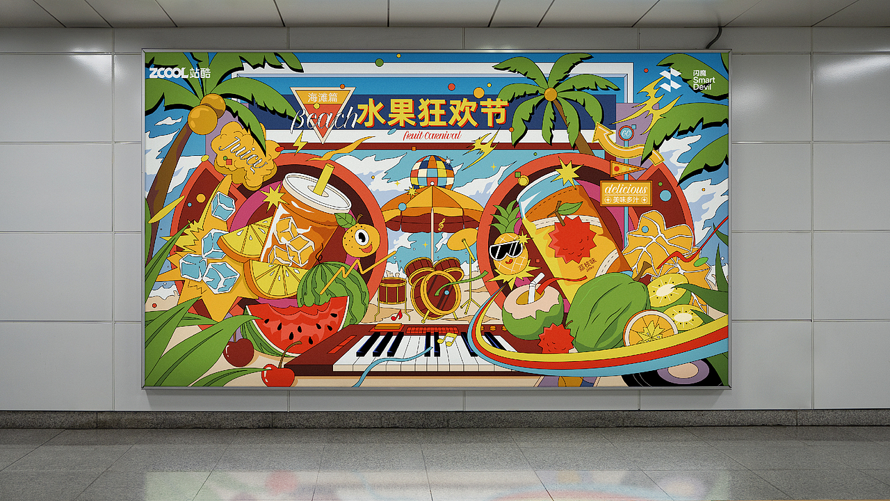 水果狂欢节（图ZMzc4ODQ4MTI0） - 商业插画 - 站酷设计师瓜瓜XWF原创素材 - 站酷ZCOOL
