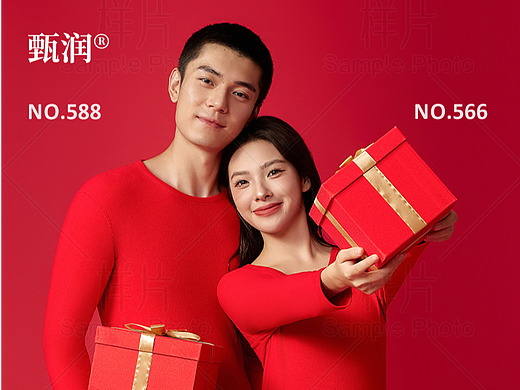 新春主题 红色保暖套装 保暖内衣 男女保暖拍摄案例