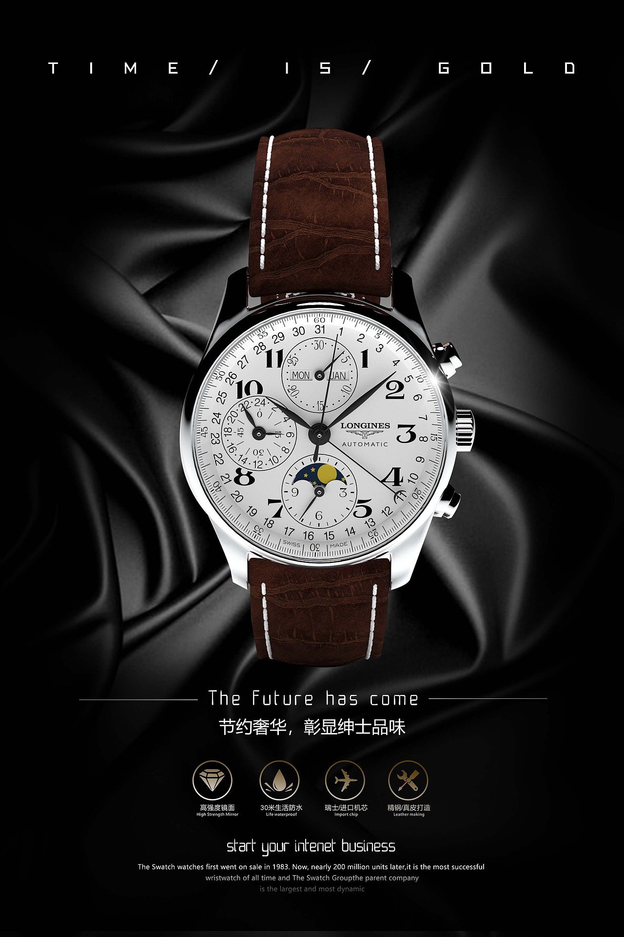 手表3D渲染（图ZMzc4ODY4NjY0） - 电子产品 - 站酷设计师陈十七900128原创素材 - 站酷ZCOOL