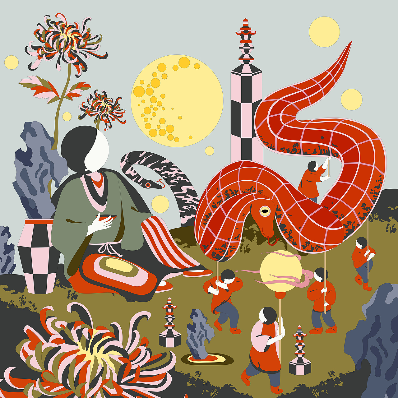 《失控森林5》关于蛇（图ZMzc4ODgwNTc2） - 艺术插画 - 站酷设计师透明画手郭小浩原创素材 - 站酷ZCOOL