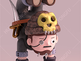 IP三维角色建模渲染动态，