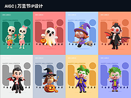 AI绘图 |万圣节｜毛绒材质ip设计