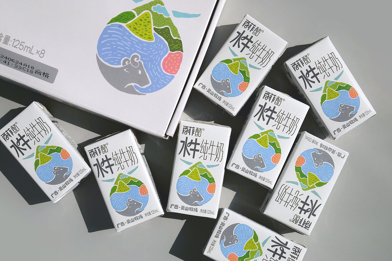 包装设计 | 百菲酪水牛纯牛奶🥛广西灵山牧场3.8g