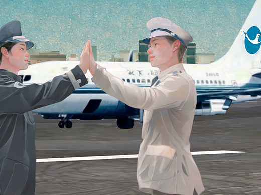 厦门航空40周年手绘长卷