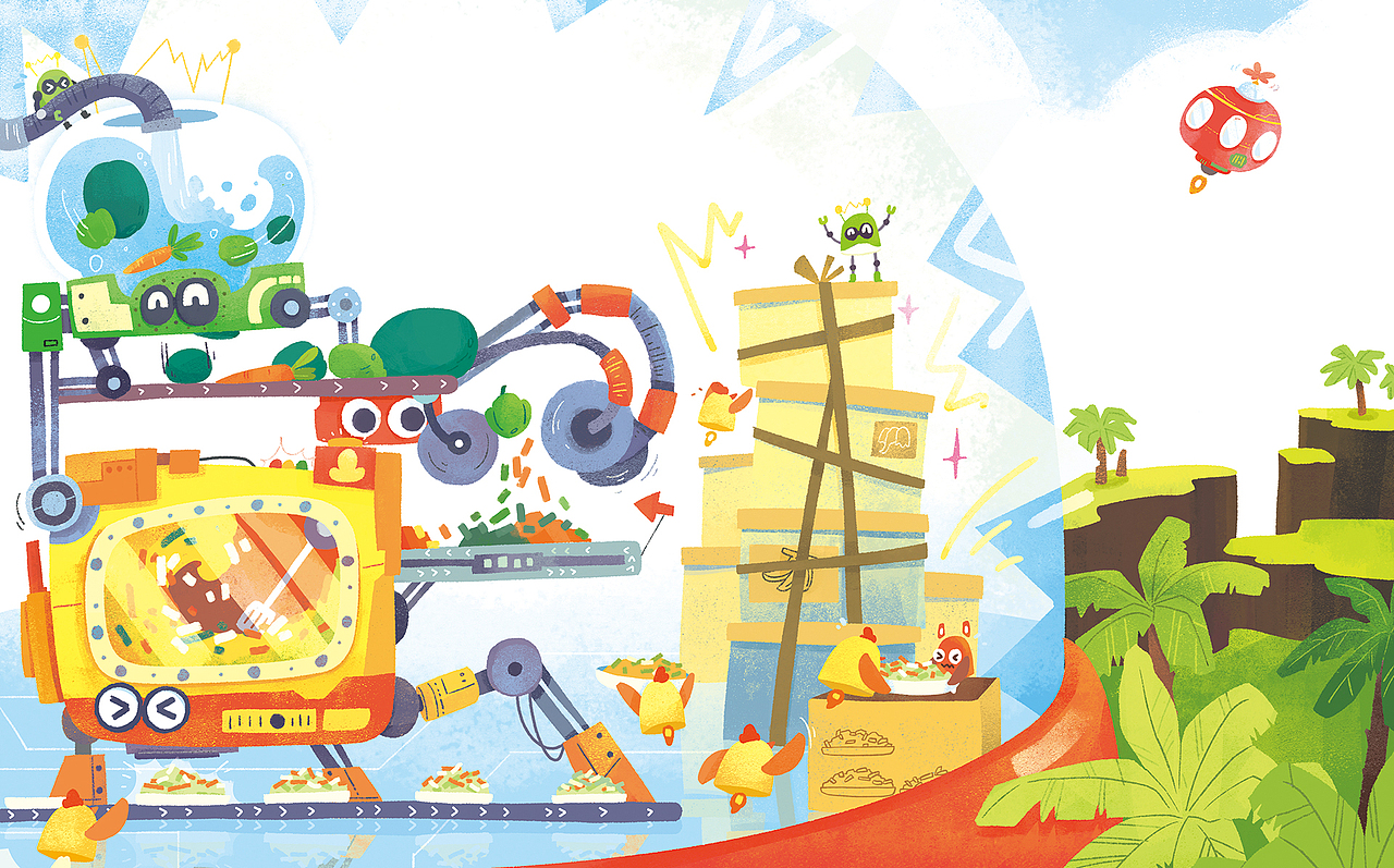 中少社-“红袋鼠美食屋”童话故事配文插图