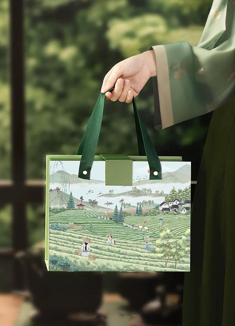 山野采茶-茶叶包装插画（图ZMzc4OTUzNzMy） - 包装 - 站酷设计师椿氿原创素材 - 站酷ZCOOL