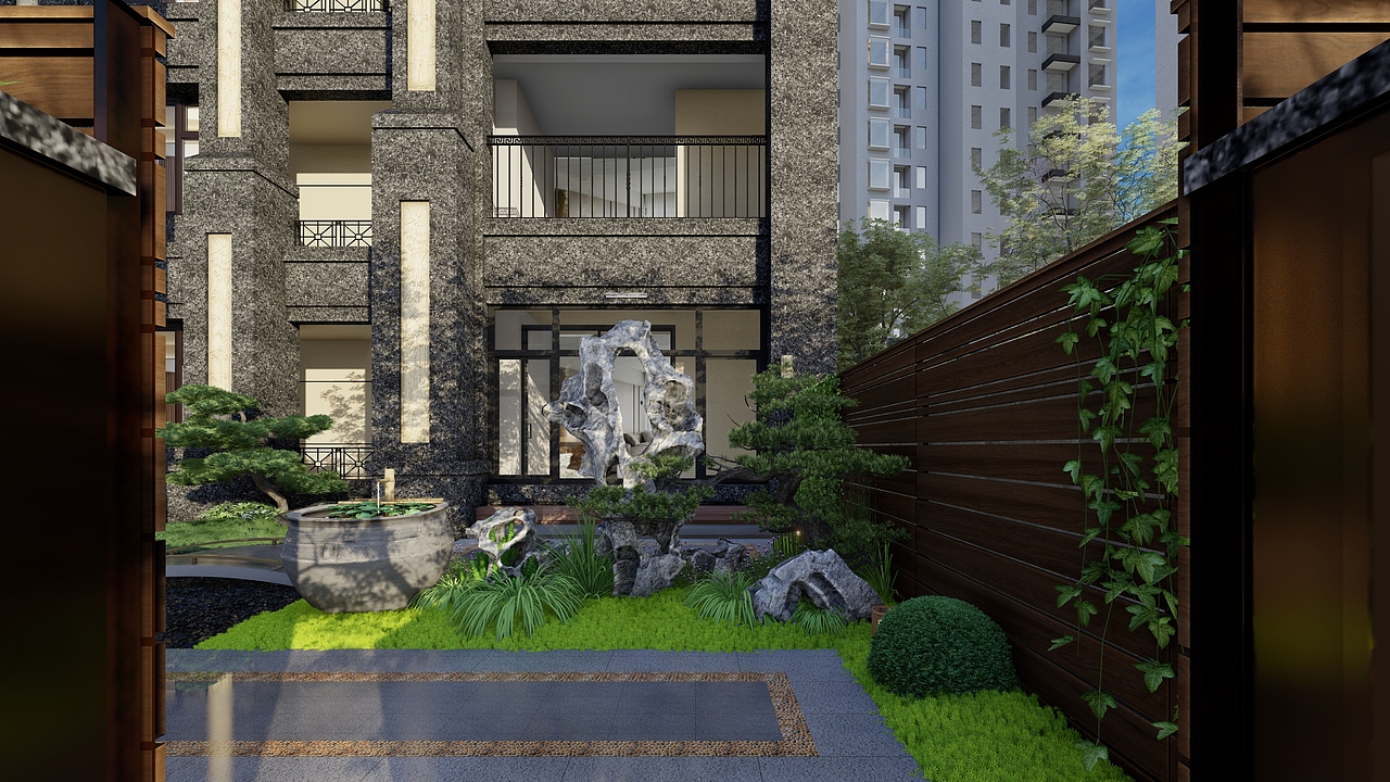 别院 —— 120㎡中式庭院（图ZMzc4OTY3Nzgw） - 景观设计 - 站酷设计师行野L原创素材 - 站酷ZCOOL