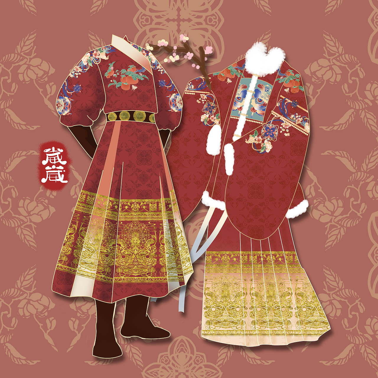 明制曳撒+方领夹衣马面裙设计（图ZMzc4OTcwNTI0） - 传统/民族服饰 - 站酷设计师崴崴v原创素材 - 站酷ZCOOL