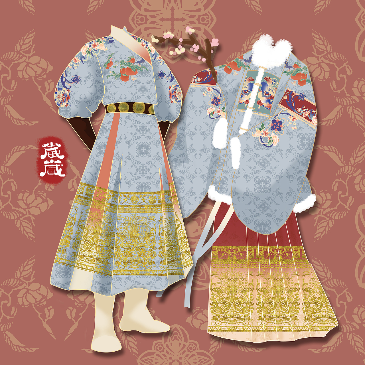 明制曳撒+方领夹衣马面裙设计（图ZMzc4OTcwNzI4） - 传统/民族服饰 - 站酷设计师崴崴v原创素材 - 站酷ZCOOL