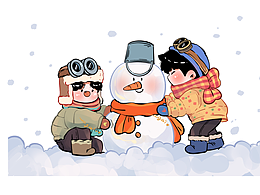 可可爱爱的人物插画