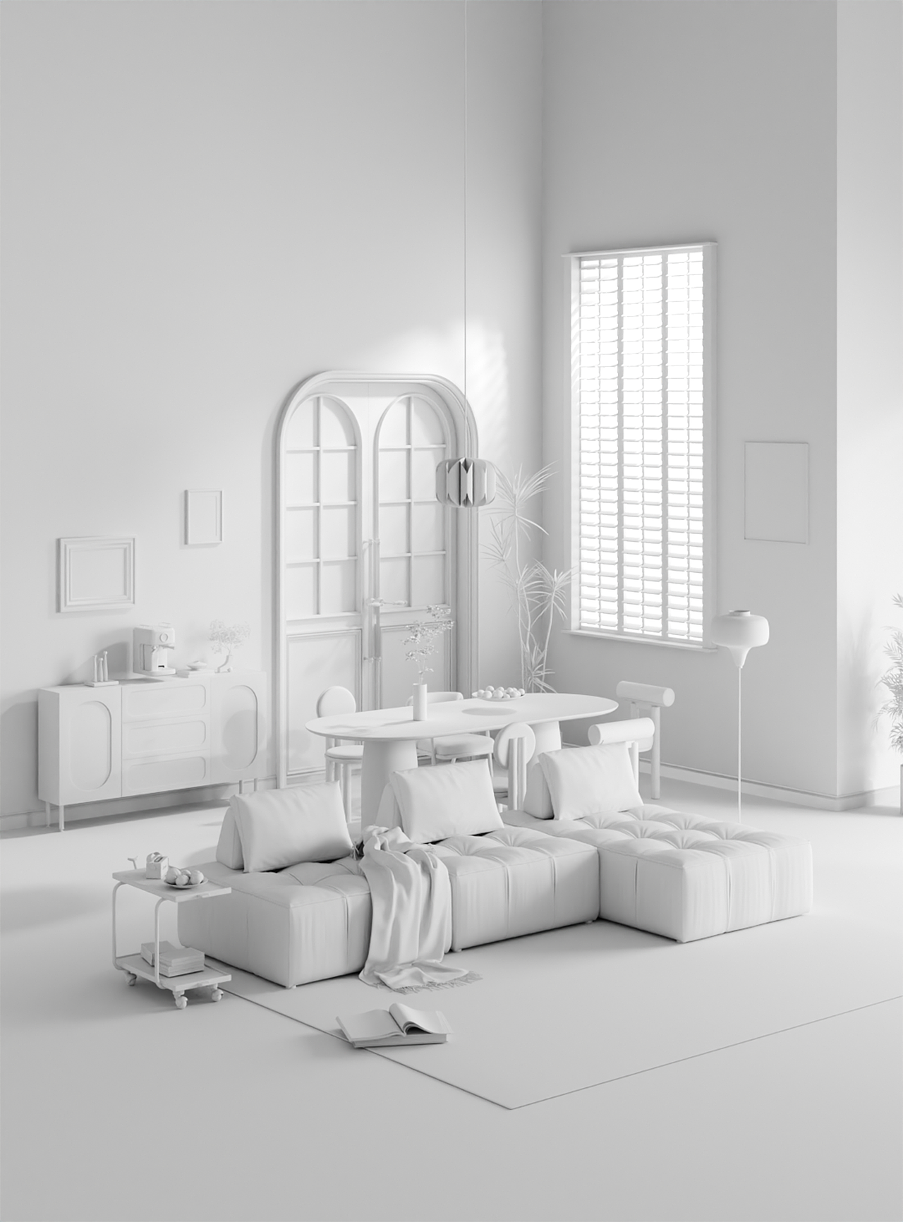 奶油风室内渲染（图ZMzc4OTc0MDIw） - 场景 - 站酷设计师不想吃宵夜原创素材 - 站酷ZCOOL