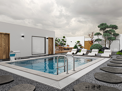 室外效果图|花园设计