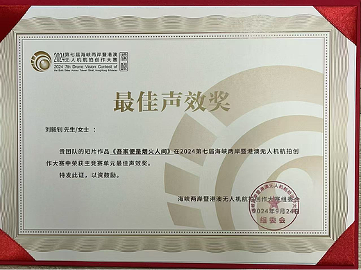 2024海峡两岸港澳无人机航拍创作主竞赛单元最佳声效奖