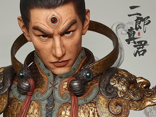 野鸽原创GK雕塑作品《二郎真君》发布