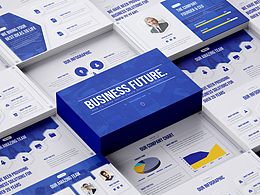 新擬態(tài)克萊因藍高端商務(wù)簡約模板