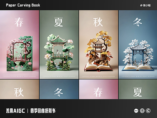 善用AIGC ｜四季园林纸雕书