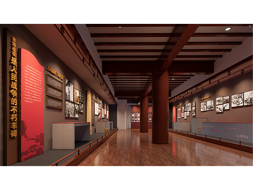 某革命纪念主题临展展示空间设计