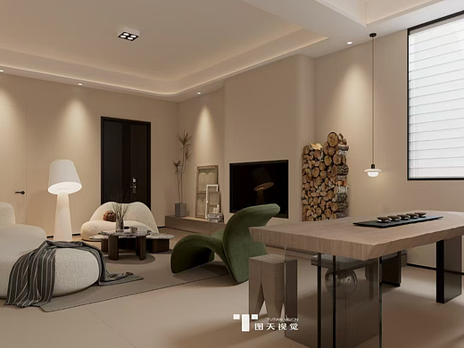 现代极简别墅|大客厅