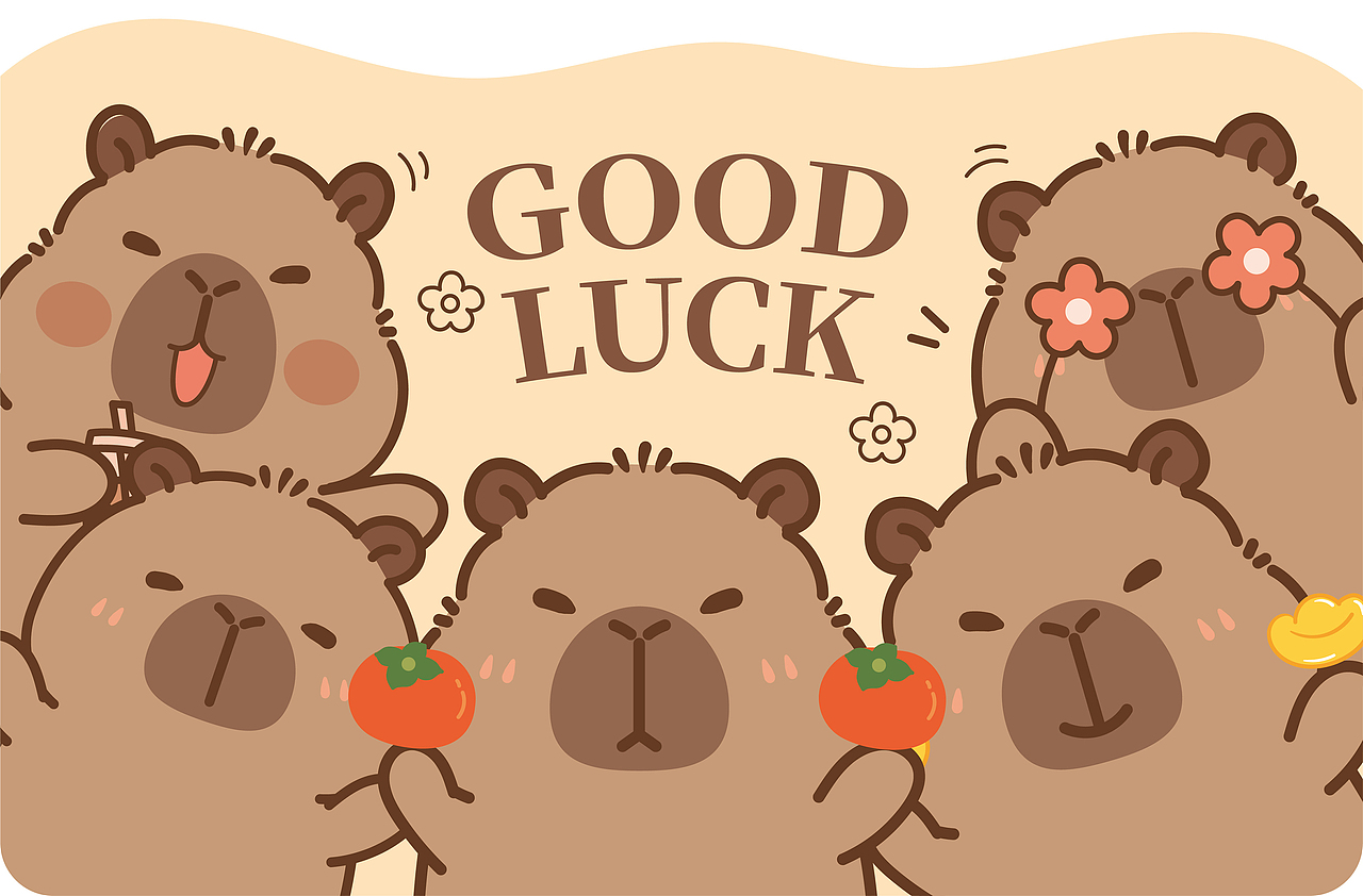 卡皮巴拉地垫地毯网红地垫浴室地垫插画卡通设计