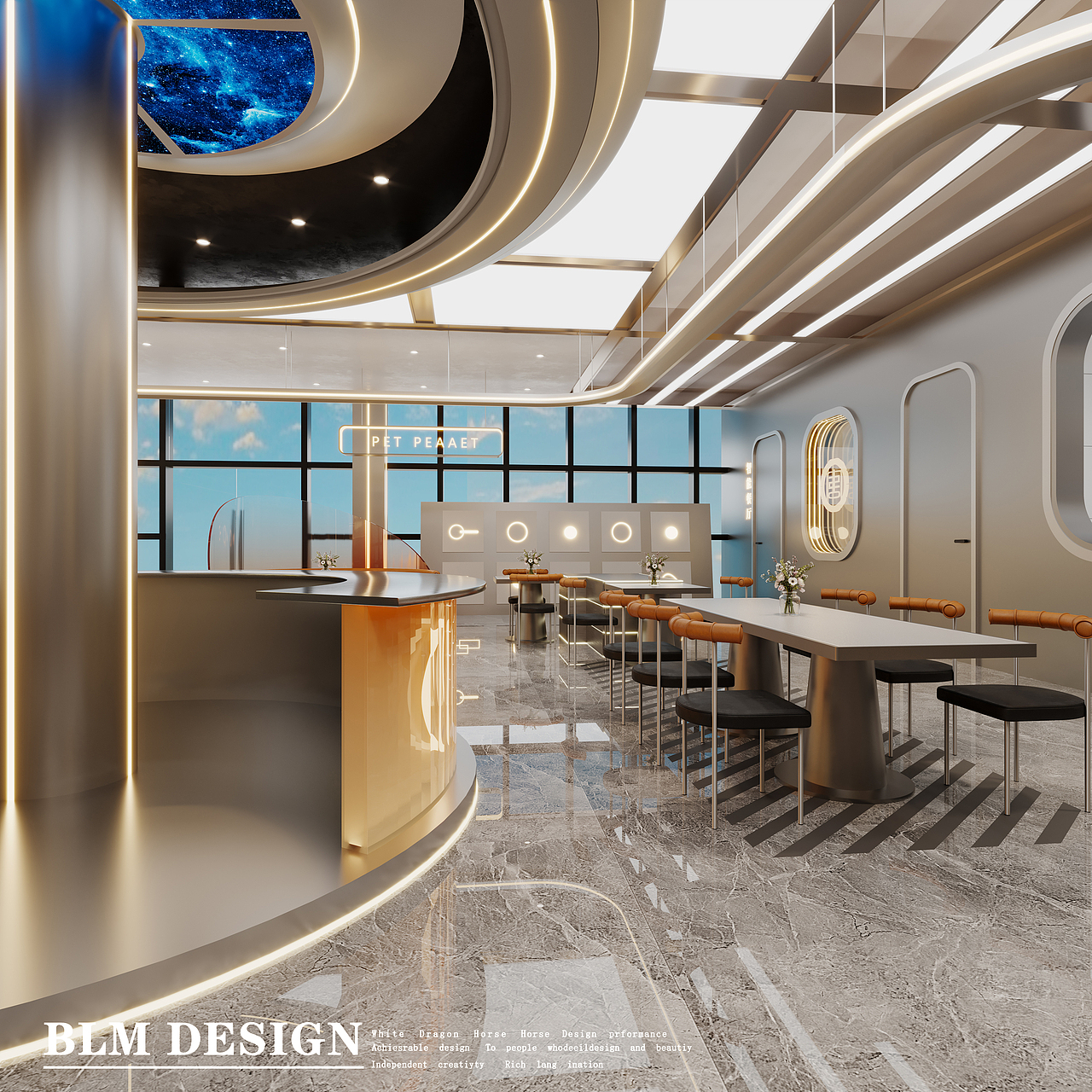 工装科技感餐厅案例