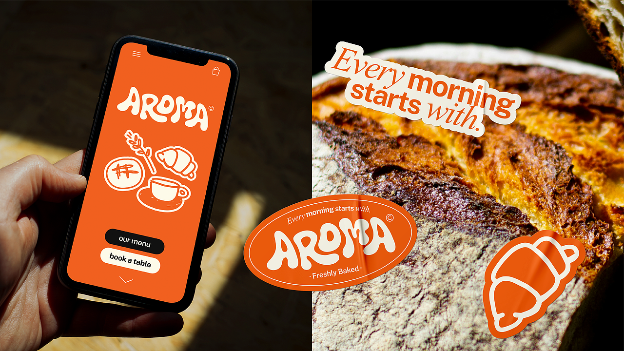 AROMA面包咖啡店 烘焙品牌设计