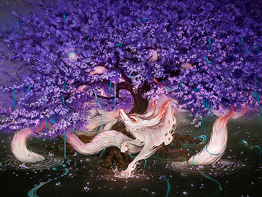 山海经插画——九尾狐