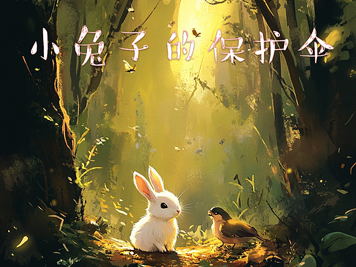 《小兔子的保护伞》（个人主页-ZNzA2MjM5NzY=） - AI作品 - 站酷设计师蓝染呀原创素材 - 站酷ZCOOL