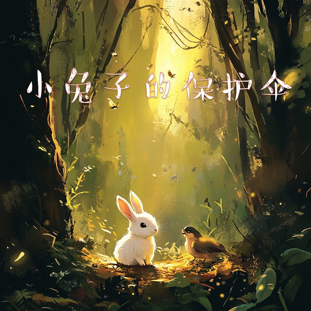 《小兔子的保护伞》（图ZMzc5MjA1NzM2） - AI作品 - 站酷设计师蓝染呀原创素材 - 站酷ZCOOL