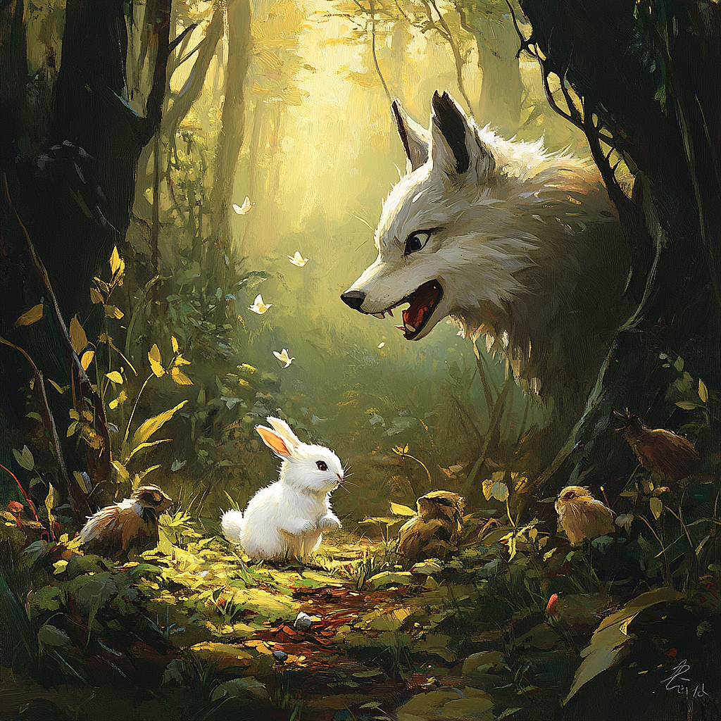 《小兔子的保护伞》（图ZMzc5MjA1NzUy） - AI作品 - 站酷设计师蓝染呀原创素材 - 站酷ZCOOL