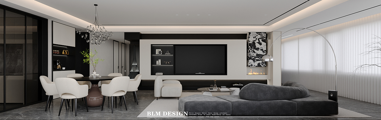 现代平层—白龙马效果图