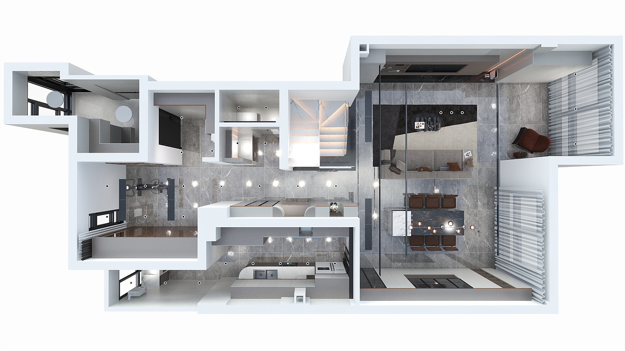 四川成都中粮瑞府（242平方意式极简四居室）（图ZMzc5MjE2MDQ0） - 家装设计 - 站酷设计师设计师成爽原创素材 - 站酷ZCOOL