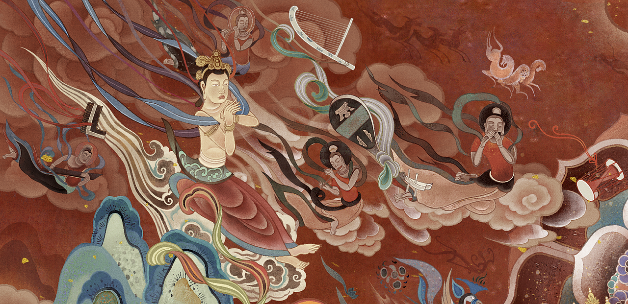 人民日报｜追光｜樊锦诗《青春》插画片头 插画分享（图ZMzc5MjI1MzYw） - 商业插画 - 站酷设计师特浓TN原创素材 - 站酷ZCOOL