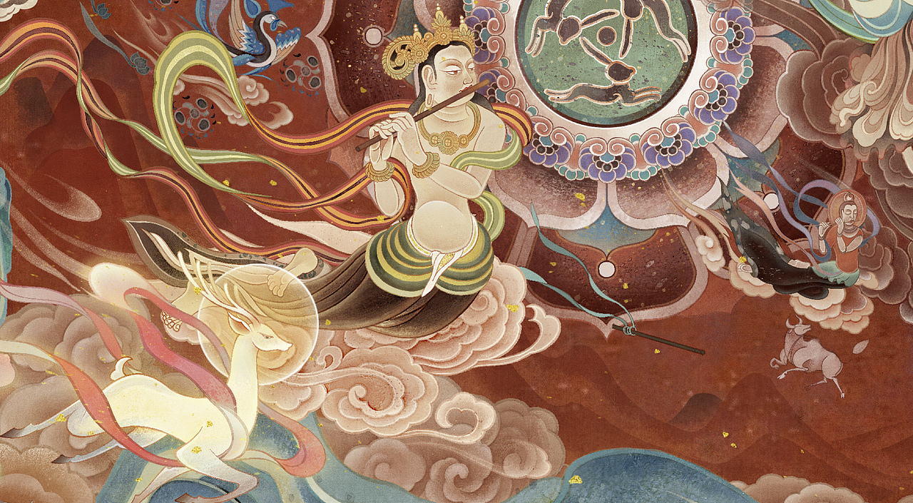 人民日报｜追光｜樊锦诗《青春》插画片头 插画分享（图ZMzc5MjI1Mzcy） - 商业插画 - 站酷设计师特浓TN原创素材 - 站酷ZCOOL