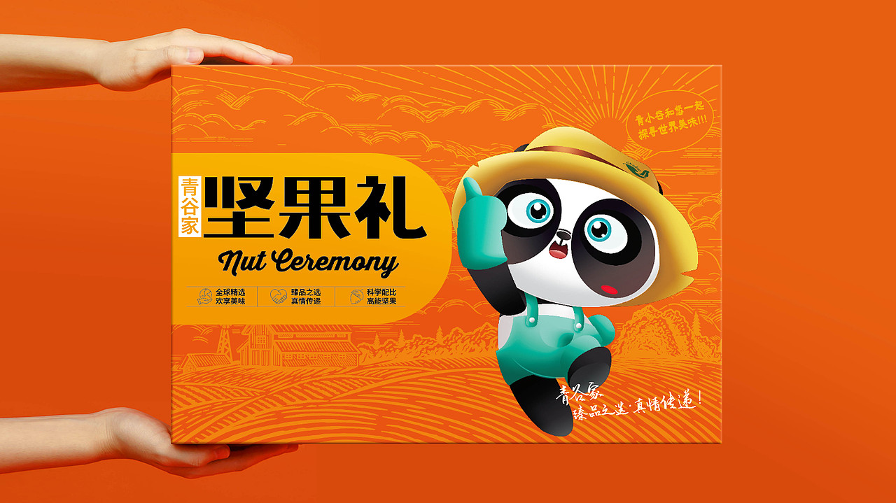 青谷家 特产 坚果包装 卡通 IP形象 VI 零食包装 插画