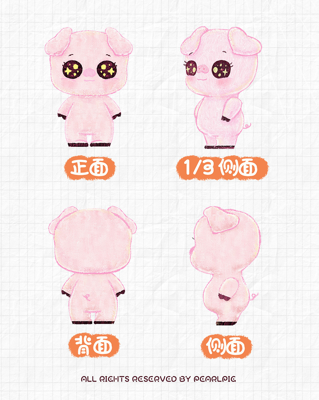 元气猪猪IP-Pearlpig🐷|插画设计与文创实物展示