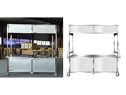 不锈钢平台面小吃车产品精修