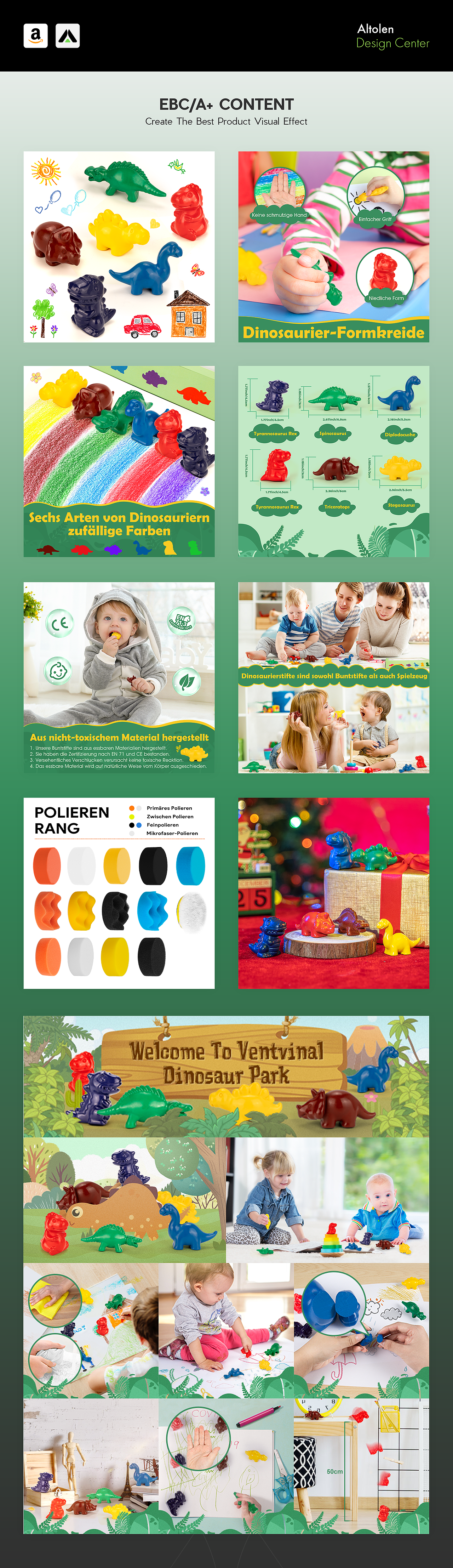 《亚马逊产品主图A+视频 / 恐龙蜡笔 》