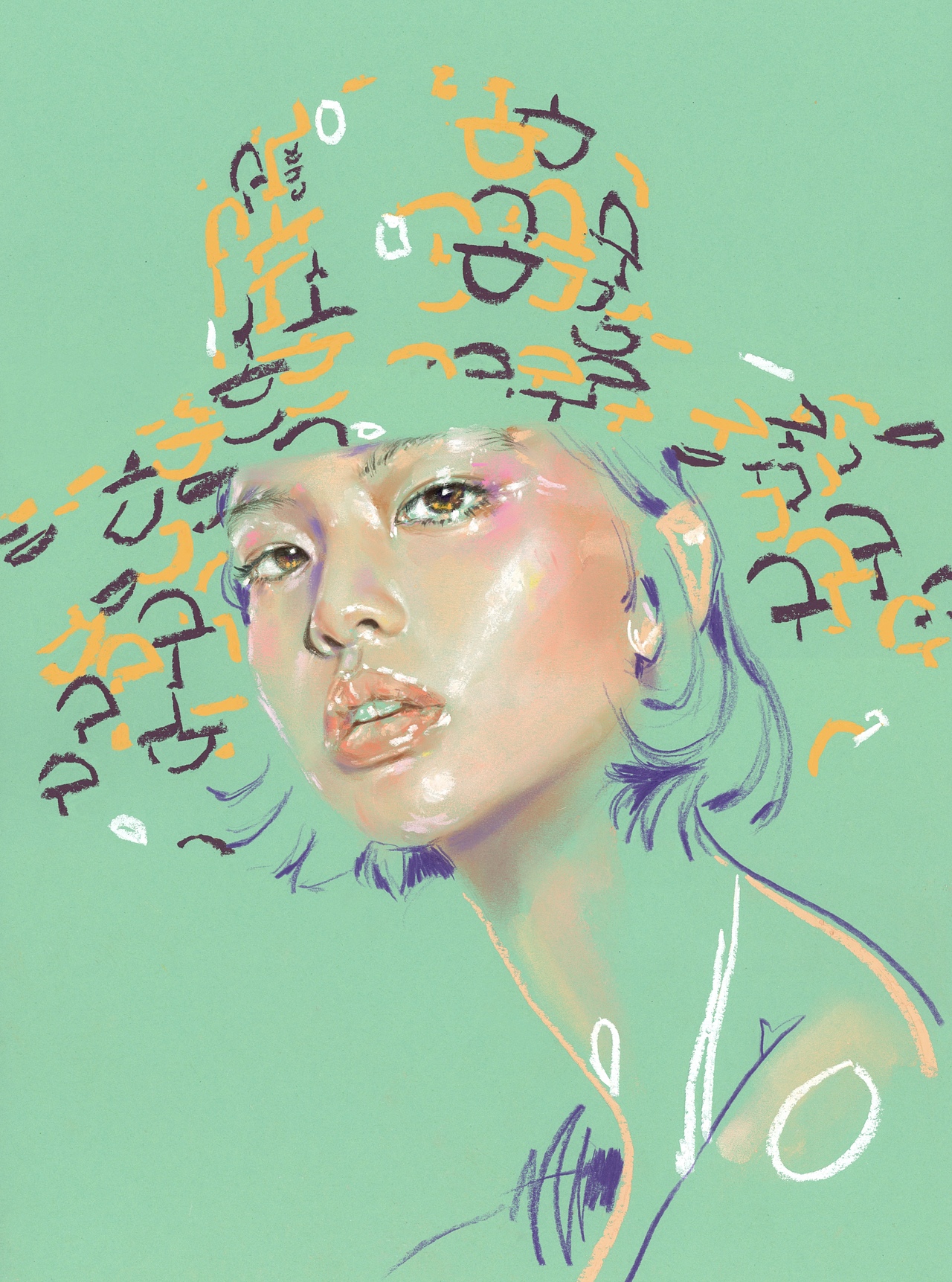 一个女孩的美丽肖像 GUCCI SS25（图ZMzc5MzA1MDM2） - 艺术插画 - 站酷设计师zhenyaZ原创素材 - 站酷ZCOOL