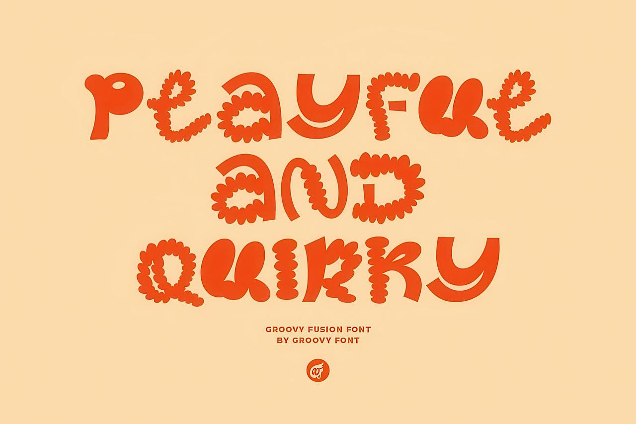 复古潮流卡通趣味海报标题嬉皮手绘涂鸦装饰英文字体