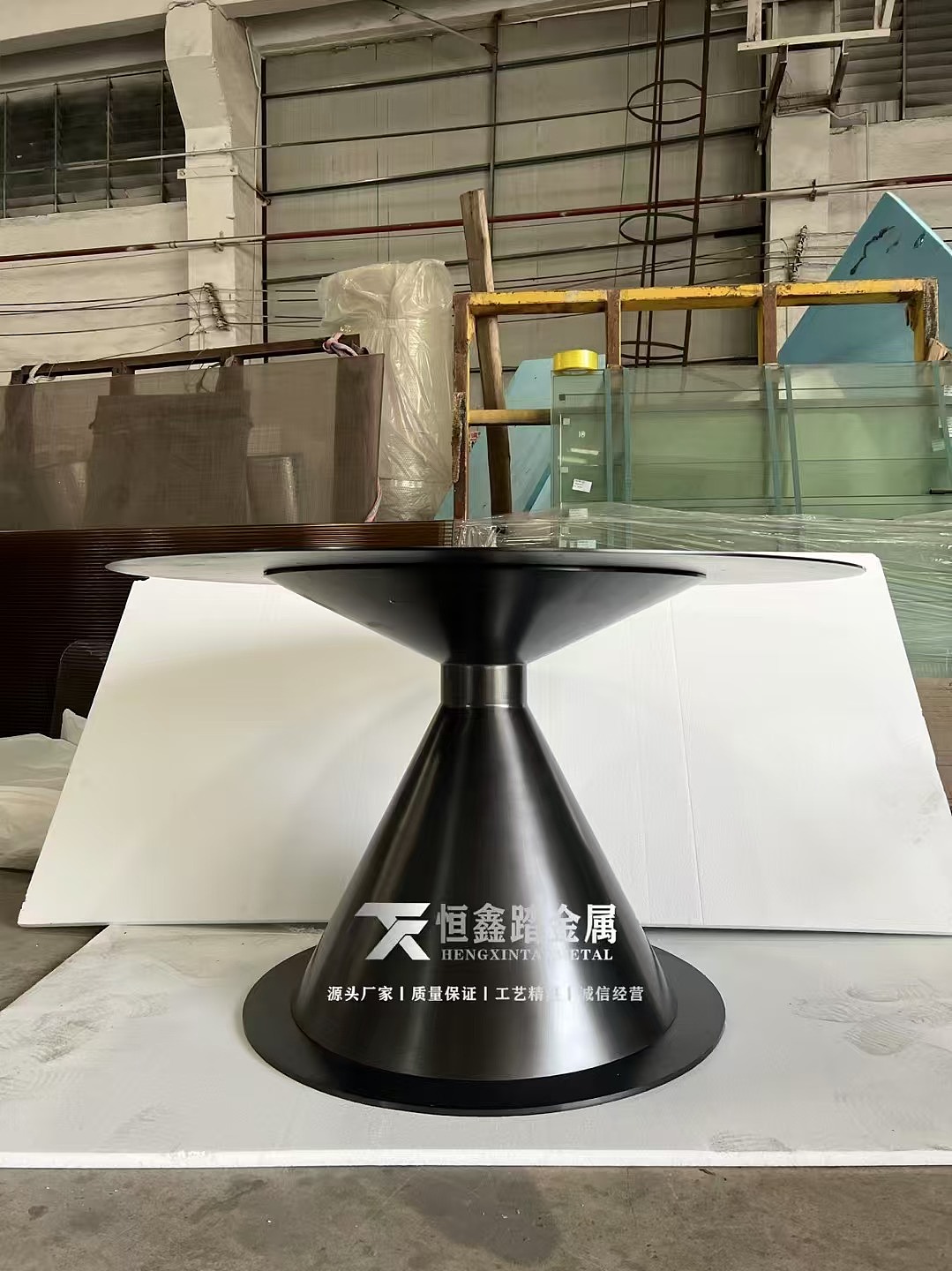 gaoji黑金不锈钢茶几桌定制 不锈钢磨砂工艺品厂家定制