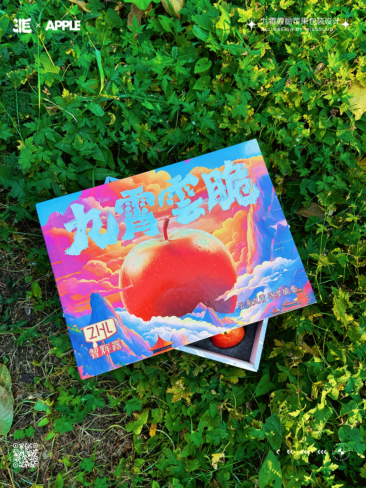 苹果包装设计苹果插画水果包装设计