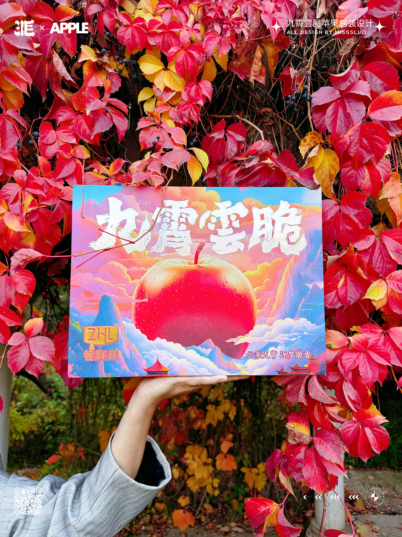 苹果包装设计苹果插画水果包装设计