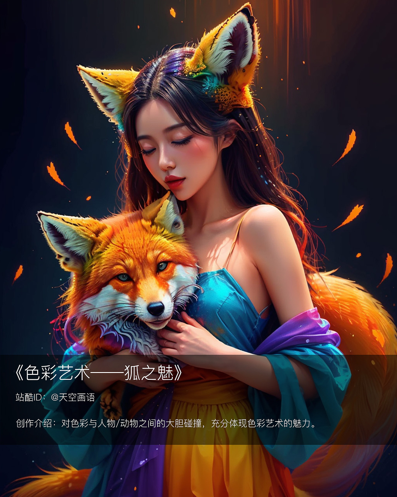 《十二生肖》《色彩艺术——狐之魅》（图ZMzc5MzcwMzA4） - 其他平面 - 站酷设计师SkyAI绘宙原创素材 - 站酷ZCOOL