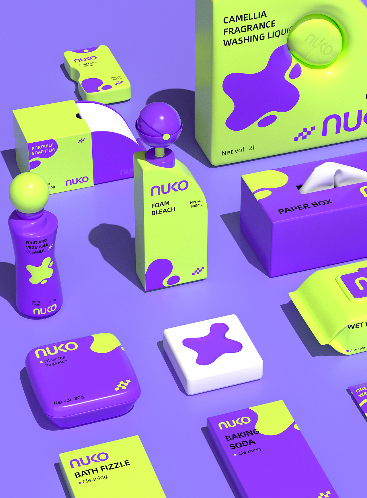 nuko家居品牌产品设计包装设计清洁类设计（图ZMzc5MzcxOTY4） - 包装 - 站酷设计师投以木瓜品牌设计原创素材 - 站酷ZCOOL