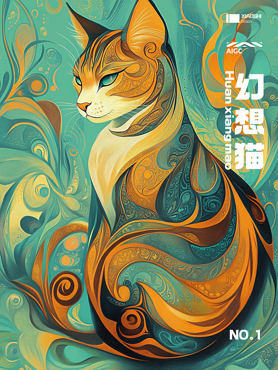 心灵绿洲·喵趣横生之AIGC“幻想猫”(图ZMzc5MzczOTYw) - 艺术插画 - 站酷设计师陈小时xiaoshi原创素材 - 站酷ZCOOL