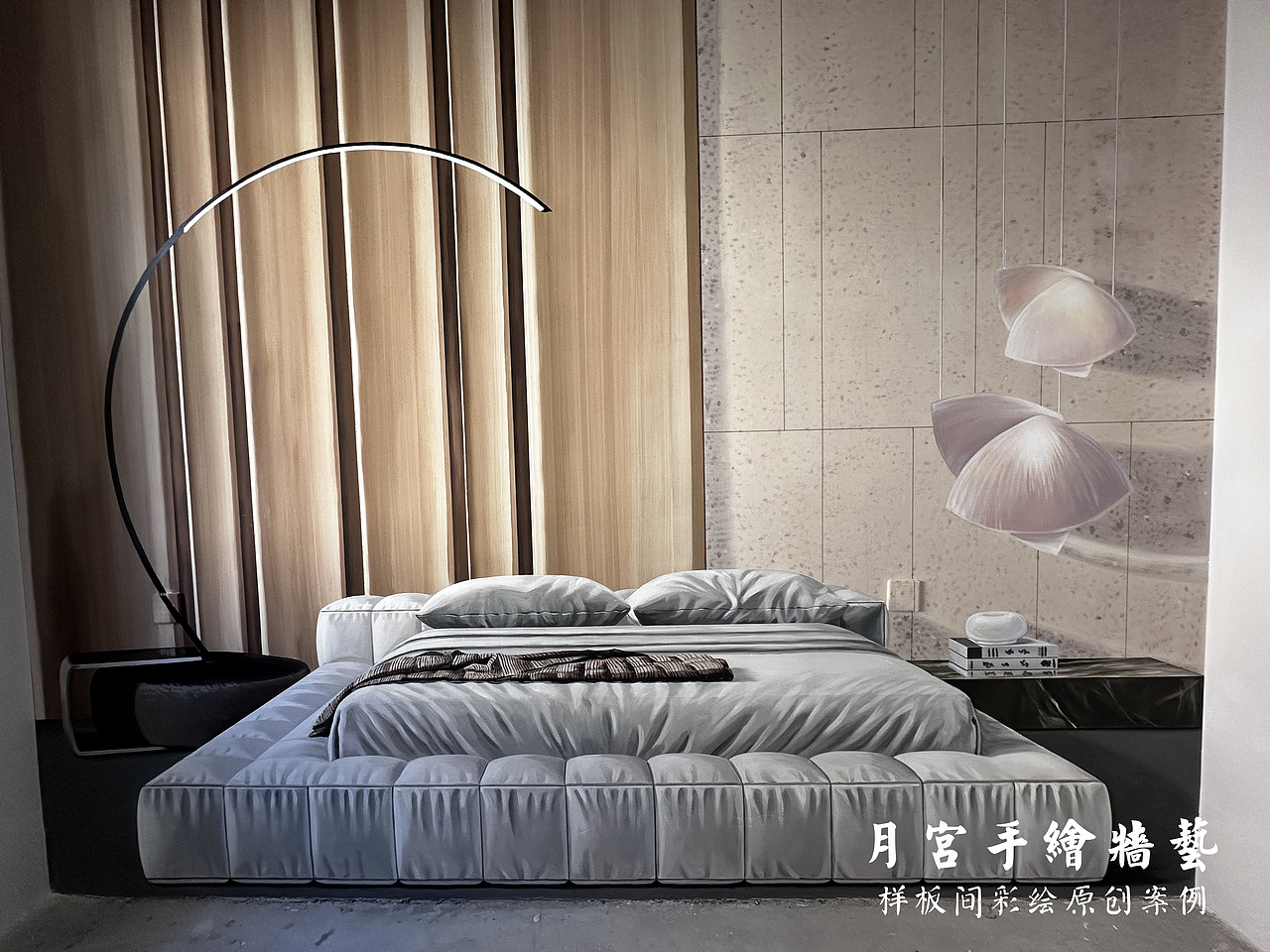 样板间彩绘 清水样板房 3D手绘样板间 施工现场 手绘样板间 样板间墙绘 地产楼市样板间 样板间彩绘绘画过程