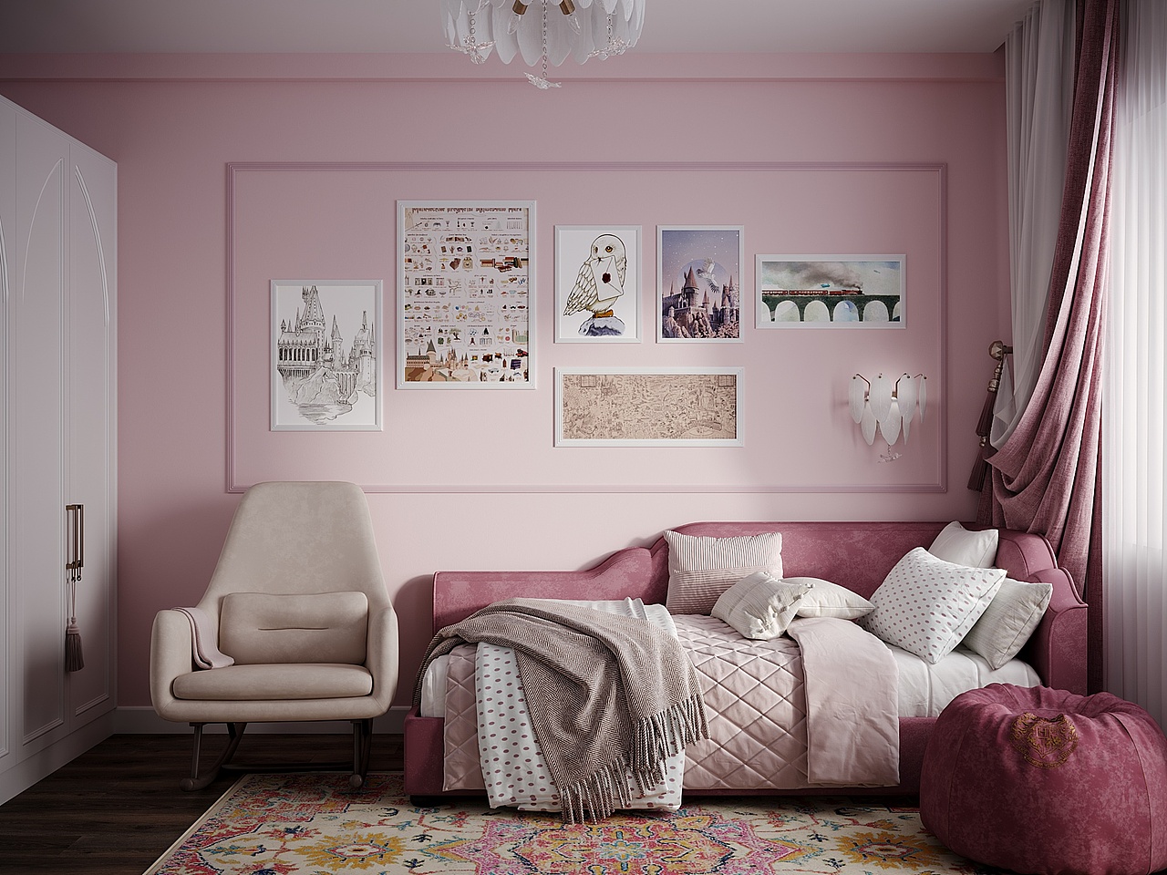 一只猫头鹰从霍格沃茨飞来